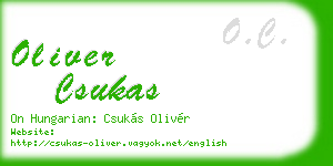 oliver csukas business card
