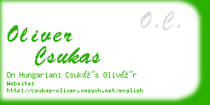 oliver csukas business card